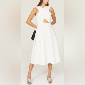 Rosetta Getty x Rent the‎ Runway Criss Cross White Midi Dress - 10